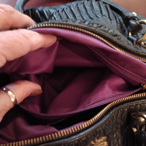 Coach Black Satchel with Gold Hardware and Textured Leather - Picture 7 of 10
